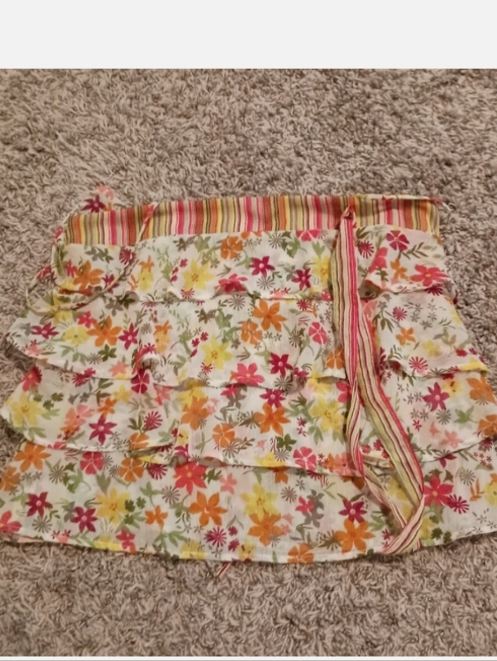 Vintage Grass Collection ruffled tiered floral mini skirt
